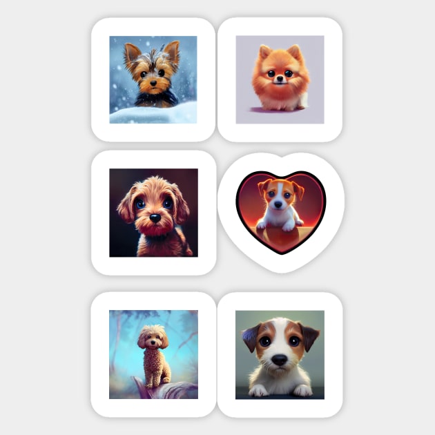 Cute Dogs and Puppies Stickers Pack Sticker by Geminiartstudio